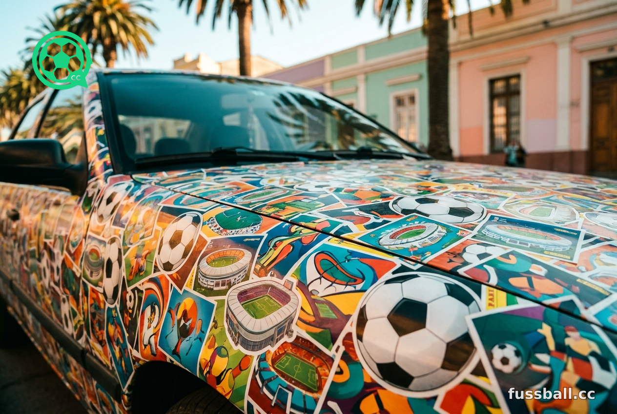 Kindheitstraum in Chile: Fan beklebt Auto mit 10.000 Panini-Stickern